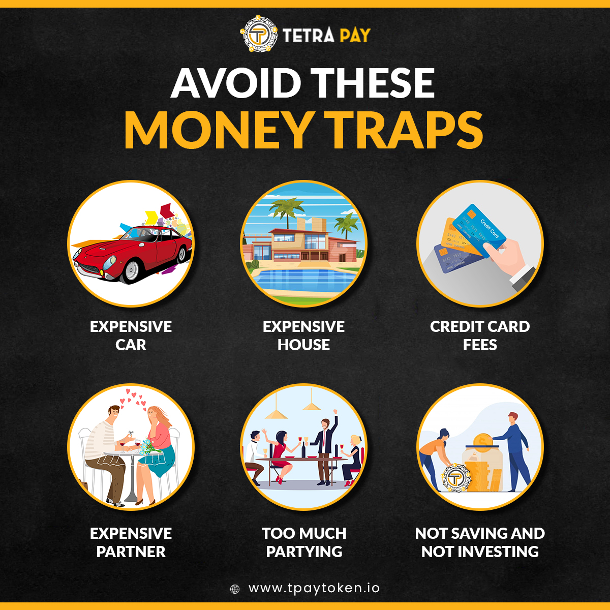 TpayToken's tweet photo. Avoid these money traps

Invest today: https://t.co/5LwrfIHWif

 #investor #money #cryptocurrency #tpay #investment #cryptotrading https://t.co/81PTkGYRVS