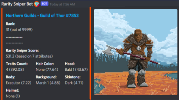 BKP_ART's tweet photo. I liked my guy Haflioi but after the @RaritySniperNFT snipe I'm like oh Damn ๐ฅ @PixieInt #northernguilds #CryptoGaming #Cryptogame #NFTGaming https://t.co/VGU2Q7bxTv
