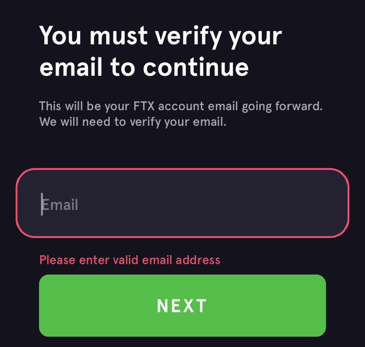 ⁦<a href="/SBF_FTX/">SBF</a>⁩ ⁦<a href="/ftx_app/">FTX App</a>⁩ cannot validate any type of email address.