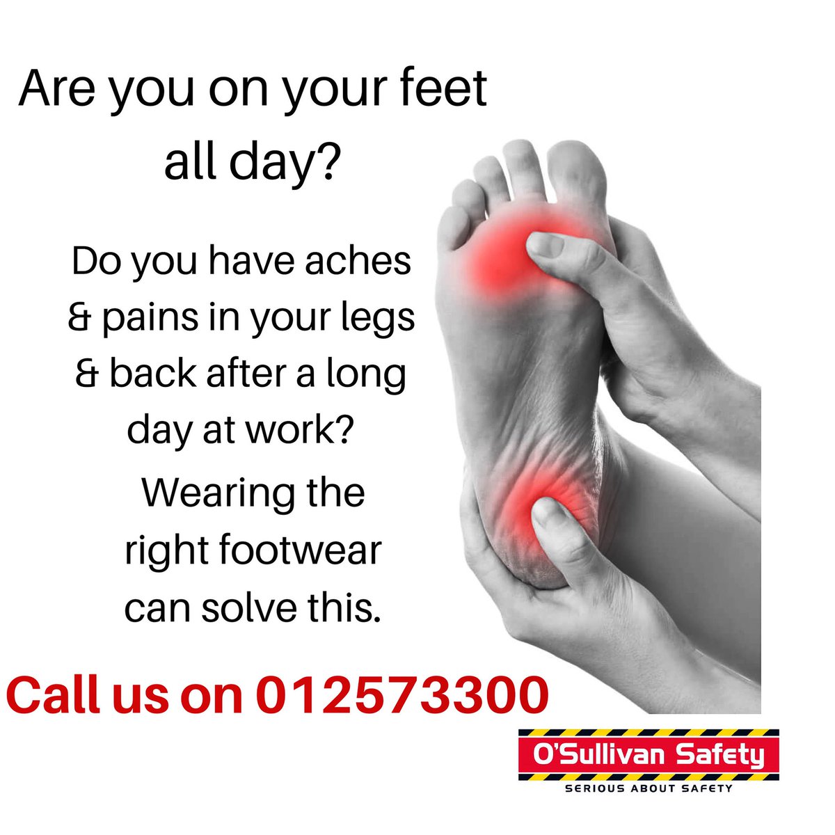 OSSTWITT's tweet photo. The right footwear can revolutionize your work week. With the right footwear you can go home without back pain, leg pain and without feeling exhausted. Call into us today, our team are experts in the industry. #footwear #louthchat #ppe https://t.co/S9F6t4bd3C