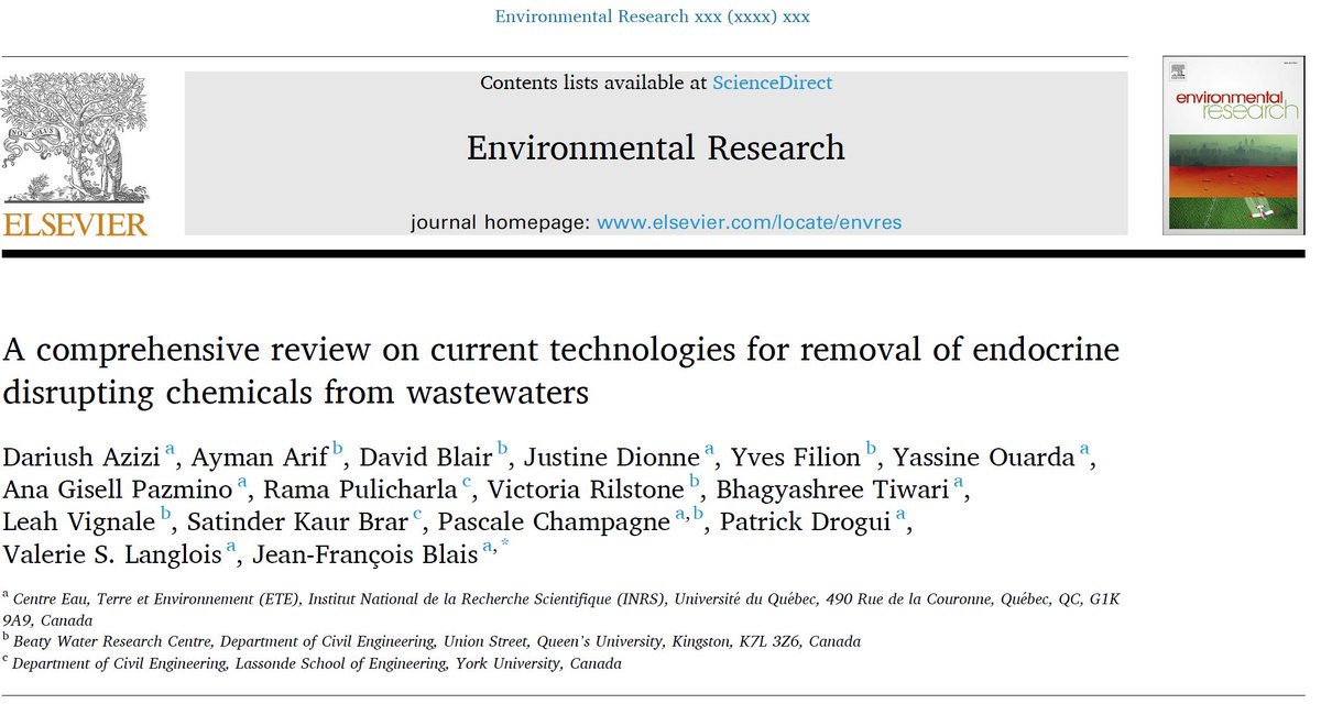 DWQGQueens's tweet photo. Congratulations to Victoria Rilstone, Leah Vignale (PhD candidates), Dr. Yves Filion, and Dr. Pascale Champagne (@DWQGQueens @Network_CEC @queens_civil) on their paper “A comprehensive review on current technologies for removal of endocrine disrupting chemicals from wastewaters.” https://t.co/Y6ZCUwovxD