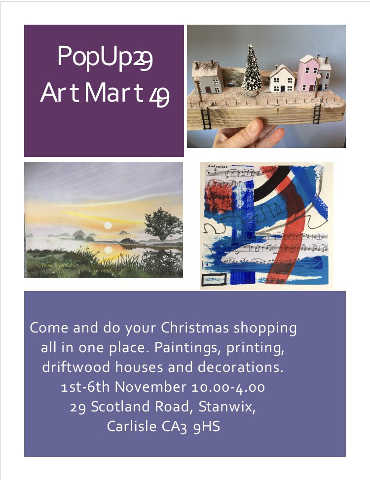 A welcome to this event by artist me,ner Pam Roelich
<a href="/ArtsCarlisle/">Carlisle Contemporary Arts</a> <a href="/FairtradeCarli1/">Fairtrade Carlisle</a> <a href="/Cumbria_Tourist/">Cumbria Tourist Info</a> <a href="/ArtDaffodilLan1/">Art @ Daffodil Lane</a> @Solwayconnecti1  <a href="/TheOCShap/">theoldcourthouse</a>