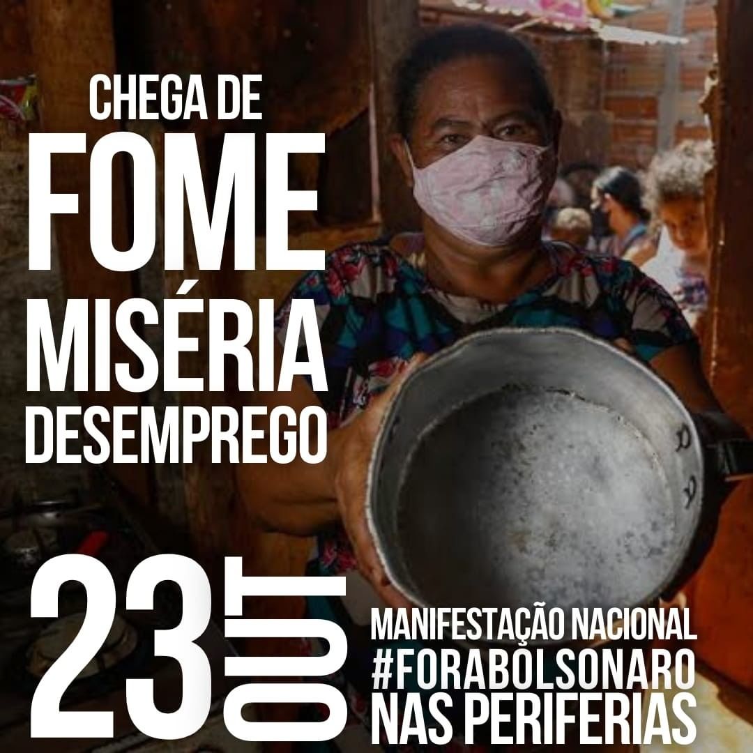 Derrubar Bolsonaro e salvar o povo brasileiro!

Não dá mais pra aguentar! São mais de 15 milhões de pessoas desempregadas e mais de 30 milhões sobrevivendo de bico.

(1/6)