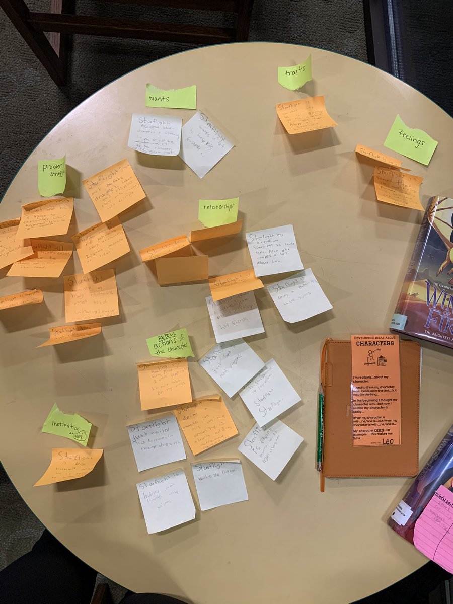 While tutoring yesterday, we went through all of the student’s stop and jots while reading. Then we sorted them to determine what he’s already doing as a reader and what he can continue to think and jot about. Great way for students to see the process of goal setting. #tcrwp