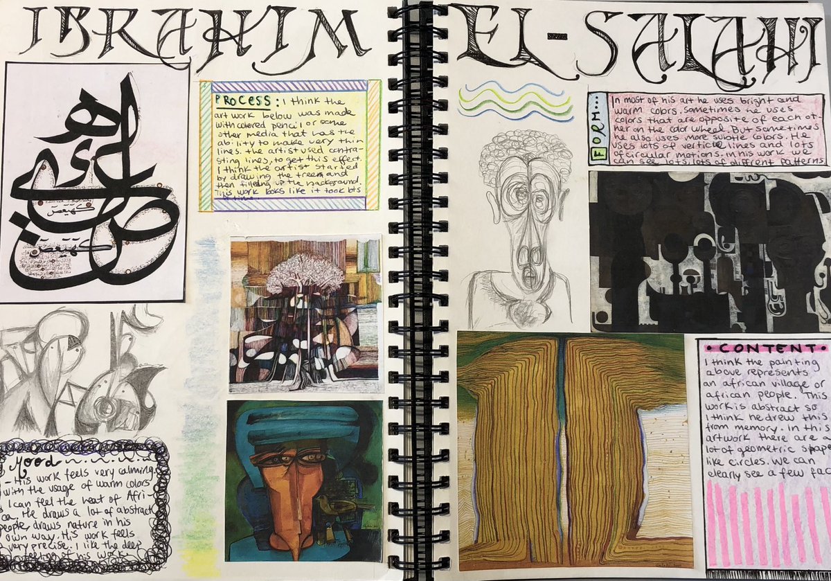 MaidaValeArt's tweet photo. #MaidaValeSchool #MaidaValeArt #MaidaValeYear9 #BlackHistoryMonthUK #BlackHistoryMonth2021 #IbrahimElSalahi #SudaneseArt Pupils made #ShellDrawings using #MarkmakingTechniques. They researched Ibrahim El-Salahi’s work for prep. https://t.co/Z9Rfh1z6Ml