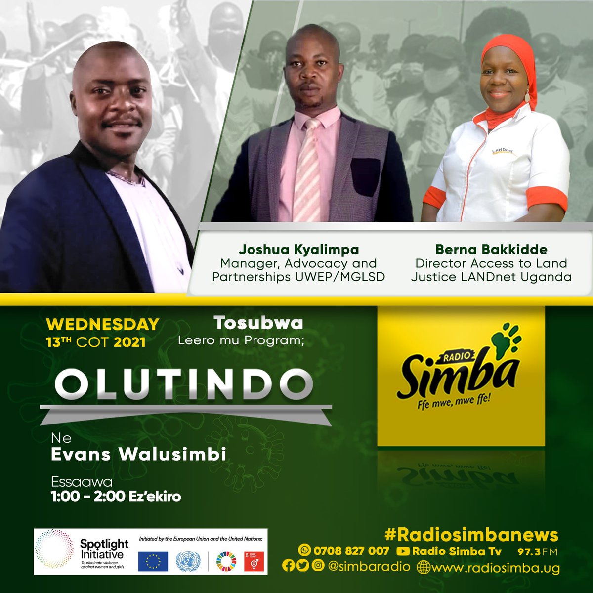 Follow this conversation this evening on Radio Simba fro 7:00pm-8:00pm as we build on the discussion to commemorate the day of the rural woman.
#IRWD2021
@landnetug @Mglsd_UG 
@bakkiddeberna