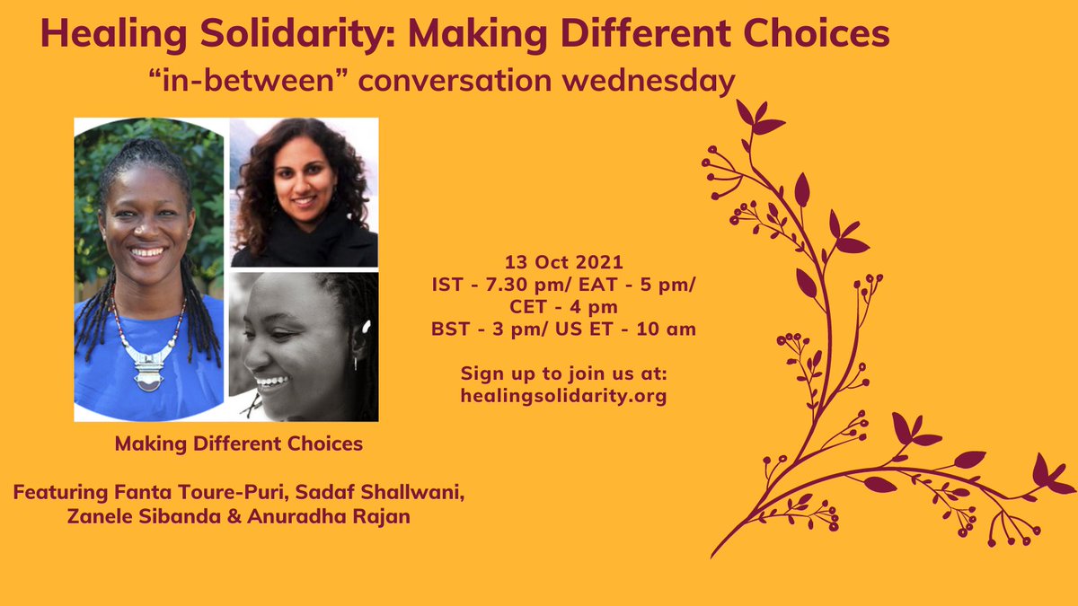 maryannmhina's tweet photo. Our "in-between" conversation for the #healingsolidarity conference on #makingdifferentchoices with funders today is going to be 🔥 - still time to join us in 20 minutes time. You can sign up at https://t.co/cVsfvtD51R https://t.co/n16TwvUhjP