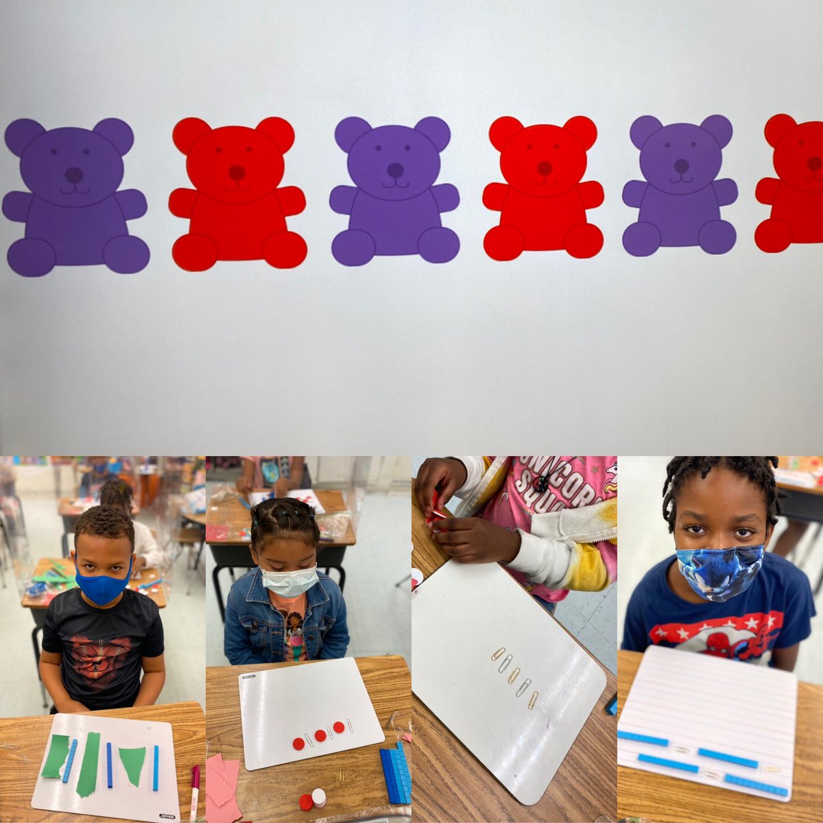 MrsM_Francis's tweet photo. Transferring patterns!! So much fun! @CSCougars @jkelley3778 #2ndgrade #math https://t.co/P8Jhs5yWRA