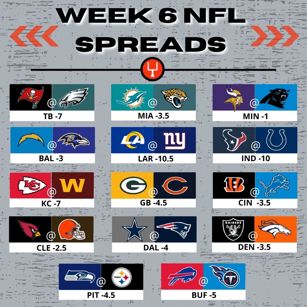 week 6 spreads