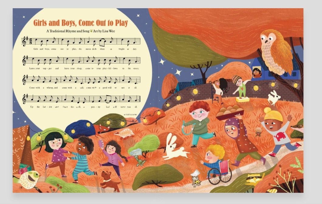 lisawee1970's tweet photo. Ladybug magazine Oct 2021
My illustration inside makes me happy. I wanted to introduce a diverse and inclusive portrait of kids unto a 1708 poem.
#ladybugmagazine #illustration #childrensmagazine #childrensillustrations #editorialillustration https://t.co/L5yGzXThiV
