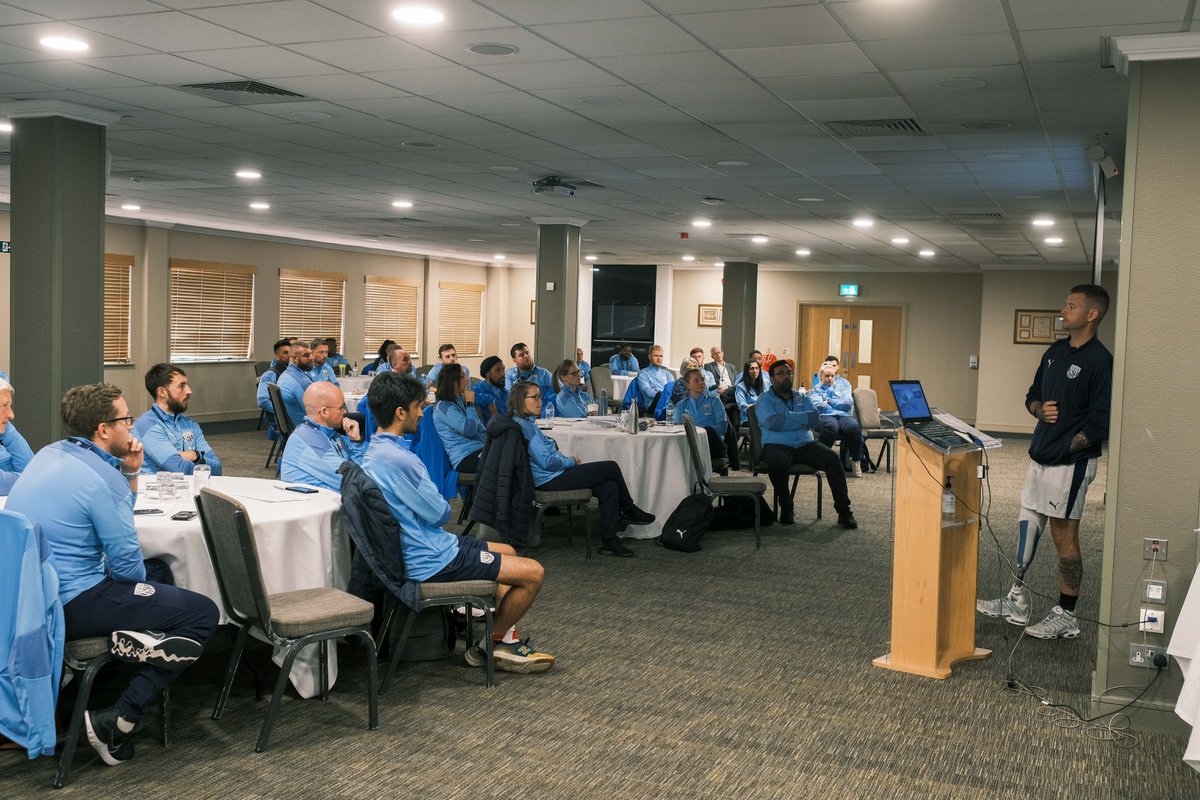 A big thank you to <a href="/co5712/">Si</a> of <a href="/WBAAmputees/">West Bromwich Albion Amputees</a>, for speaking with our staff this morning. 👏

Si spoke about his life story, dealing with his injuries and the importance of mental health. 💙

<a href="/WBA/">West Bromwich Albion</a> | <a href="/PLCommunities/">Premier League Communities</a>