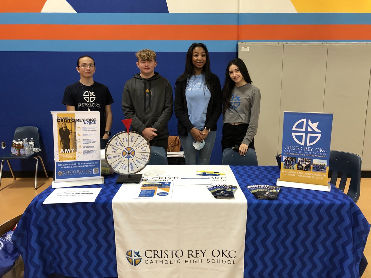 CristoReyOKC's tweet photo. Thank you, @KIPP_OKC, for having us at the KIPP OKC High School Festival last Friday! We enjoyed having the chance to teach others about our school. Applications for 2022-23 are now open! Visit our website to learn more. https://t.co/yCc1ntS4BB https://t.co/WQUZcjmmZ3