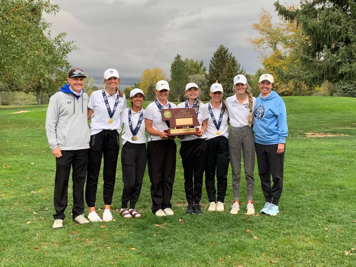ElkhornPS_ENHS's tweet photo. Girls Golf earned the 2021 Class B State Champs title!  Congrats!

Sophomore J. Karmazin placed 1st 
Senior E. Karmazin placed 2nd 
Senior E. Houston placed 10th 

Go Wolves! #EPSAchieves https://t.co/OD2LmGzx0M