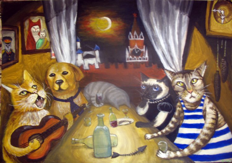 животные поют в микрофон.