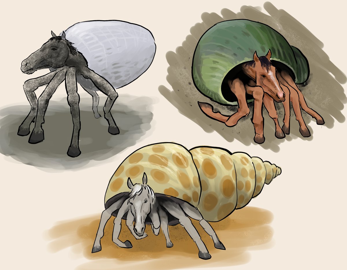 tsawac's tweet photo. day 13: tiny shelled horses #botober2021 https://t.co/7EOwYjjLdb
