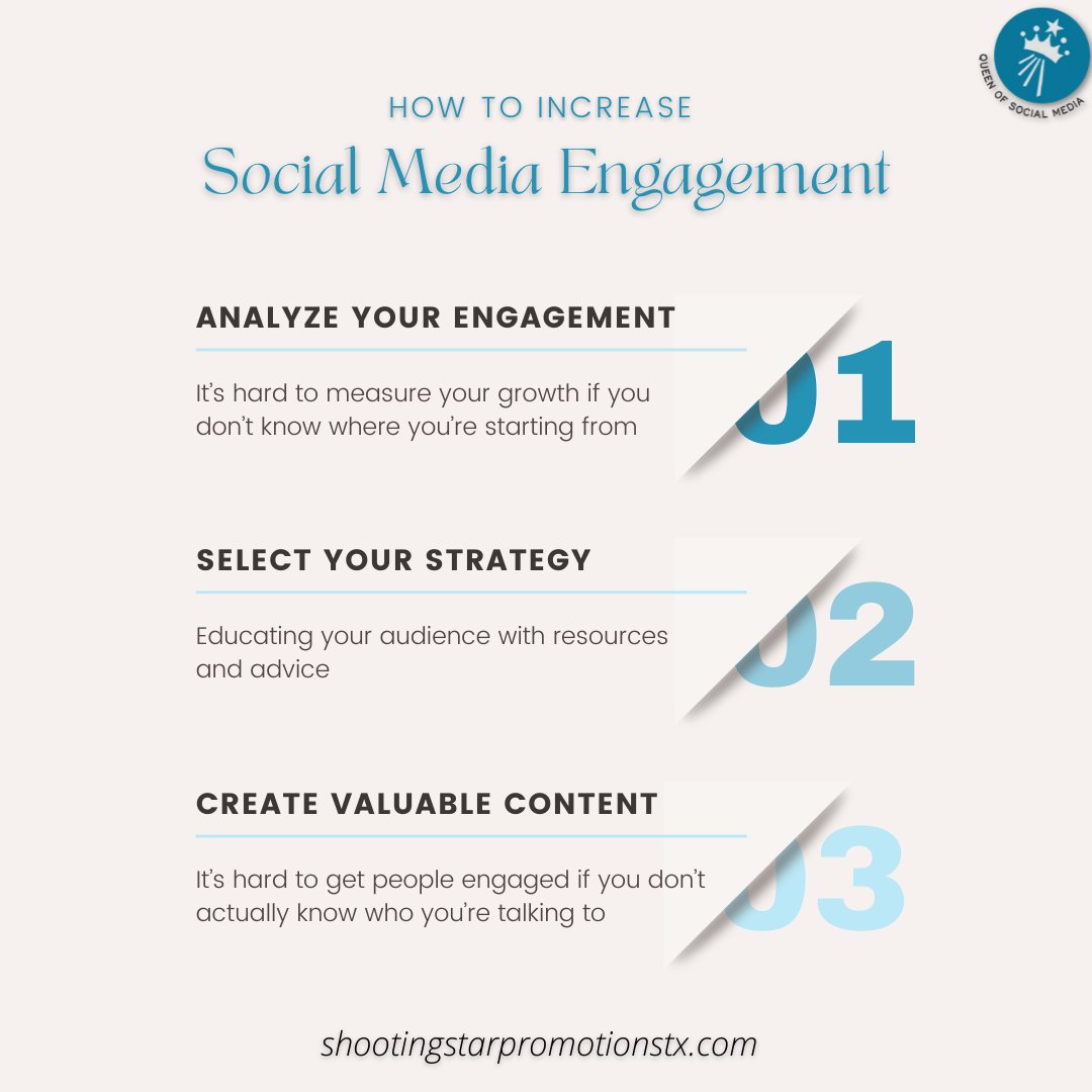 ShootingStarTX's tweet photo. Are you looking for ways to 𝐢𝐧𝐜𝐫𝐞𝐚𝐬𝐞 your social media engagement?

#QueenofSocialMedia #ShootingStarPromotionsTX #socialmediatips https://t.co/GIfvVnora0