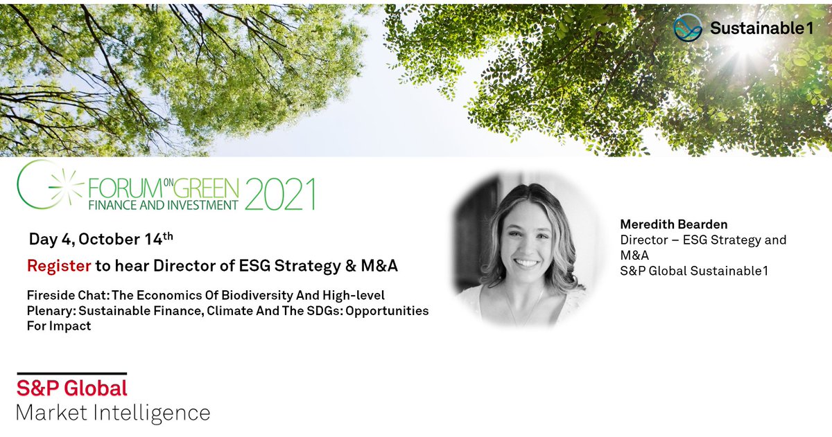From@SPGMarketIntel:  Please register for the virtual OECD 8th Annual Forum to hear Meredith Bearden, Director of ESG Strategy and M&amp;A, share her expert insights on efforts to accelerate #ESG, sustainability, impact, and energy transition. ow.ly/4IIQ50GpTiY
