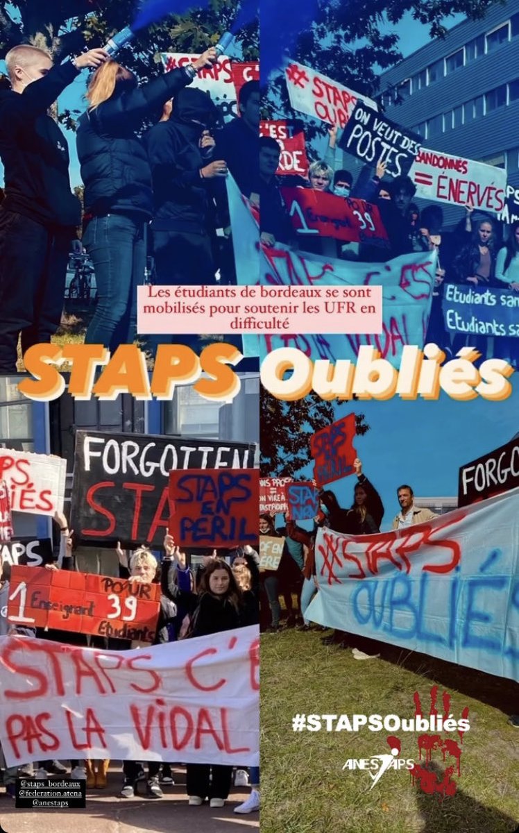 LeoGerville's tweet photo. Soutien à la filière STAPS, mobilisation à Bordeaux et dans toute la France https://t.co/G1DrHj4zjU