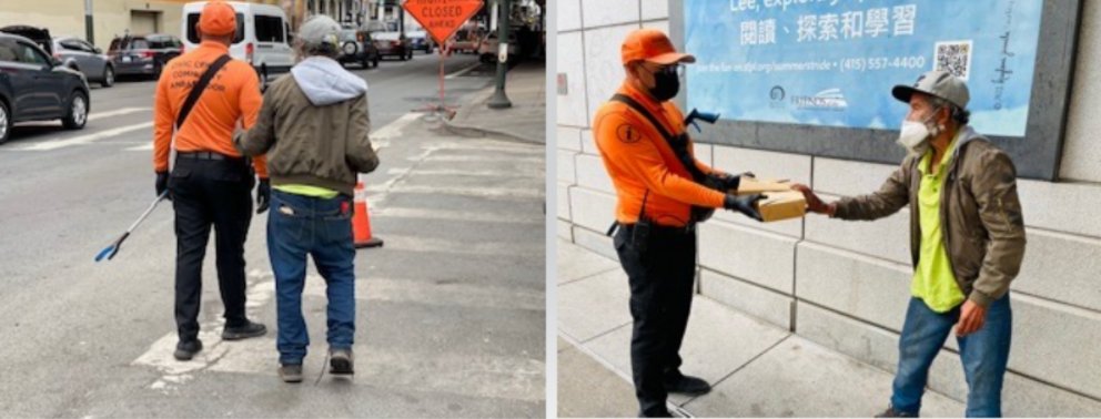 Streetplusinfo's tweet photo. Community Outreach Ambassadors, like those in the @CivicCenter, are specially trained to assist those in need. We couldn't be prouder of these compassionate essential workers who always lend a helping hand. 🧡
#CCCBD #streetplus #cleansafefriendly #socialservices #community https://t.co/kyKftTpvts