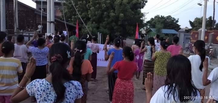 The DRR Day Campaign &amp; Daily Anti-junta Demonstration were held at Done Taw village, Salingyi township. #StopManmadeDisasterinMyanmar  #Oct13Coup  #WhatsHappeningInMyanmar