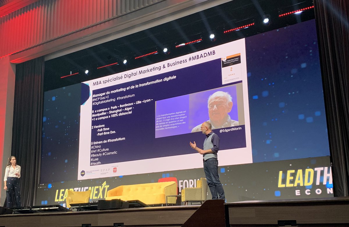 claragustinelli's tweet image. 🗣 « Former les étudiants pour qu’ils  soient des managers du marketing et de la transformation digitale » @VincentMontet @MBADMB 
#HUBFORUM2021 #NextEconomy #TransfoNum