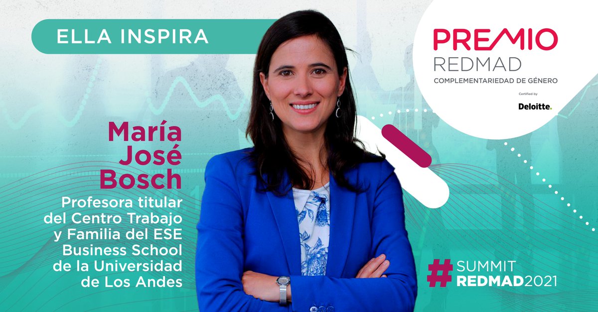 REDMAD Chile (@redmad_chile) on Twitter photo 🔴AHORA #SummitREDMAD2021 | María José Bosch (<a href="/cotebosch/">Maria José Bosch</a>), profesora titular del Centro Trabajo y Familia del ESE Business School (<a href="/ESEUANDES/">ESE Business School</a>) de la Universidad de Los Andes, recibe el #PremioREDMAD en la categoría “Ella Inspira”. 👏 🔴AHORA #SummitREDMAD2021 | María José Bosch (<a href="/cotebosch/">Maria José Bosch</a>), profesora titular del Centro Trabajo y Familia del ESE Business School (<a href="/ESEUANDES/">ESE Business School</a>) de la Universidad de Los Andes, recibe el #PremioREDMAD en la categoría “Ella Inspira”. 👏