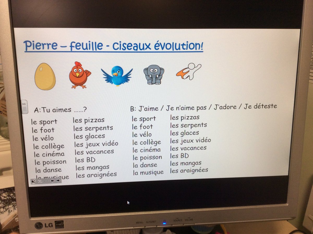 MFLOLCHS's tweet photo. Great fun with Year 7 today asking and answering ‘Tu aimes...? and playing Pierre-Feuille-Ciseaux Évolution 💬🇫🇷👍🏻😂 #olchsmfl #mfllessons #mfltwitterati https://t.co/2yVs5t0JXM
