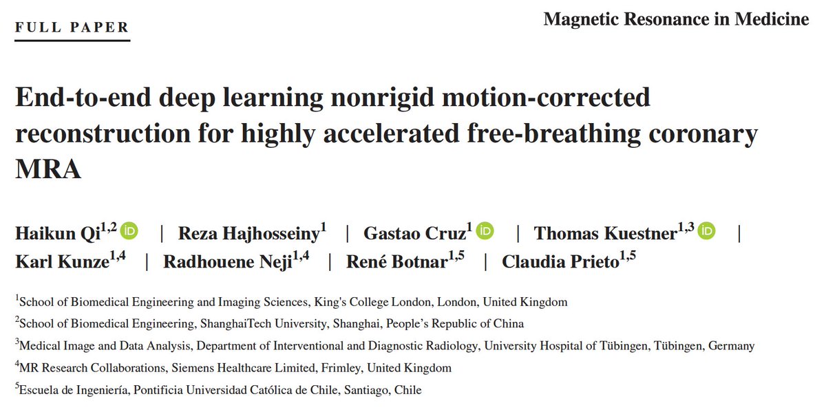 MRM Highlights (@mrm_highlights) on Twitter photo October MRM Editor's Pick #2: "End-to-end deep learning nonrigid motion-corrected reconstruction for highly accelerated free-breathing coronary MRA", by Haikun Qi et al. <a href="/KCL_CardiacMR/">KCL Cardiac MRI</a> <a href="/KingsImaging/">Biomedical Engineering & Imaging Sciences</a> <a href="/ShanghaiTechUni/">ShanghaiTech University</a>. onlinelibrary.wiley.com/doi/10.1002/mr… October MRM Editor's Pick #2: "End-to-end deep learning nonrigid motion-corrected reconstruction for highly accelerated free-breathing coronary MRA", by Haikun Qi et al. <a href="/KCL_CardiacMR/">KCL Cardiac MRI</a> <a href="/KingsImaging/">Biomedical Engineering & Imaging Sciences</a> <a href="/ShanghaiTechUni/">ShanghaiTech University</a>. onlinelibrary.wiley.com/doi/10.1002/mr…