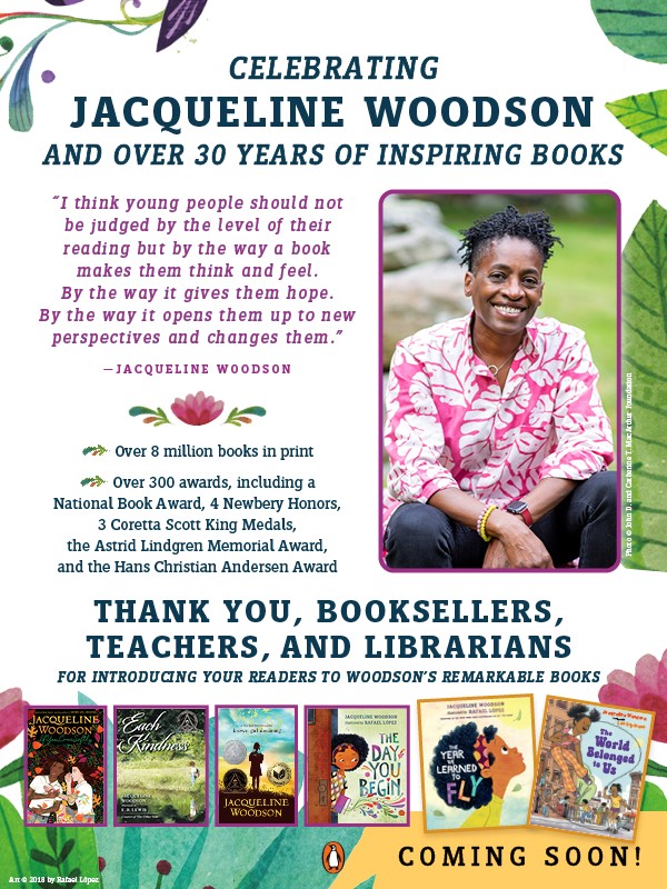 Penguin Young Readers School & Library (@penguinclass) on Twitter photo Congratulations <a href="/JackieWoodson/">Jacqueline Woodson</a> on over 30 years of inspiring and award-winning books for young readers.
A massive THANK YOU to all the educators and librarians who have shared Jacqueline Woodson's remarkable stories with young readers.
penguinrandomhouse.com/authors/33705/… Congratulations <a href="/JackieWoodson/">Jacqueline Woodson</a> on over 30 years of inspiring and award-winning books for young readers.
A massive THANK YOU to all the educators and librarians who have shared Jacqueline Woodson's remarkable stories with young readers.
penguinrandomhouse.com/authors/33705/…