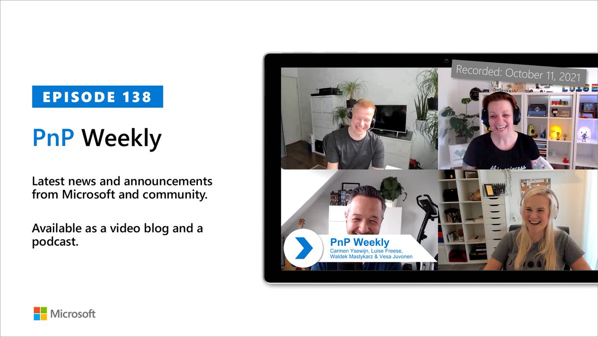 manpreethere's tweet photo. RT SharePoint "💡 #Microsoft365dev #PnPWeekly - Episode 138 with the exceptional @CarmenYsewijn and @LuiseFreese

✅ What's #ProvisionGenie solution
✅ Why open-source?
✅ Tips for #WomenInIT

and more... ⚡

📺 &amp; 🎙 → https://t.co/1QVn14cFgM #PowerPla… https://t.co/xx5ulnemQA"