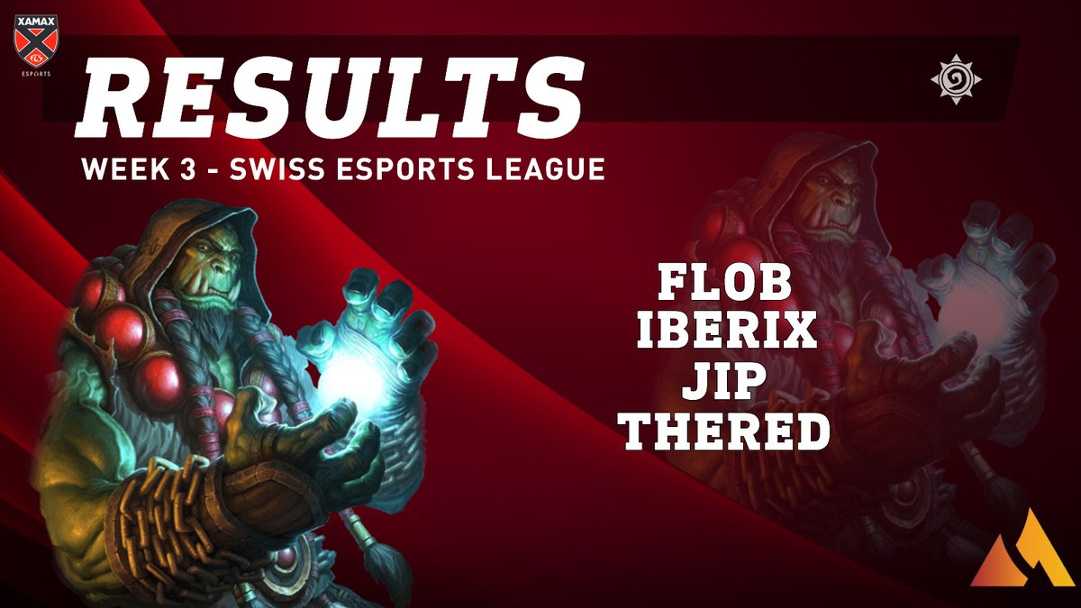 #Hearthstone | <a href="/esportsleaguech/">Swiss Esports League</a> 

Résultats de la semaine pour Hearthstoniens en #SEL 

Flob : ✅❌
Iberix : ✅✅
JIP : ❌✅✅
TheRed : ✅❌❌✅

Ils tiennent bons! 💪

#AllezXamax 🔴⚫️
