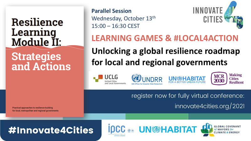 uclg_org's tweet photo. We are celebrating the event "#Local4Action - 
Unlocking a global resilience roadmap for LRGs" in the framework of #Innovate4Cities!

Don't miss it! 📺 https://t.co/nGulFScq4u

Join us to engage in a unique game on Renaturing Pathways together with our @UCLGLearning Team! https://t.co/l1dFx0O5PF