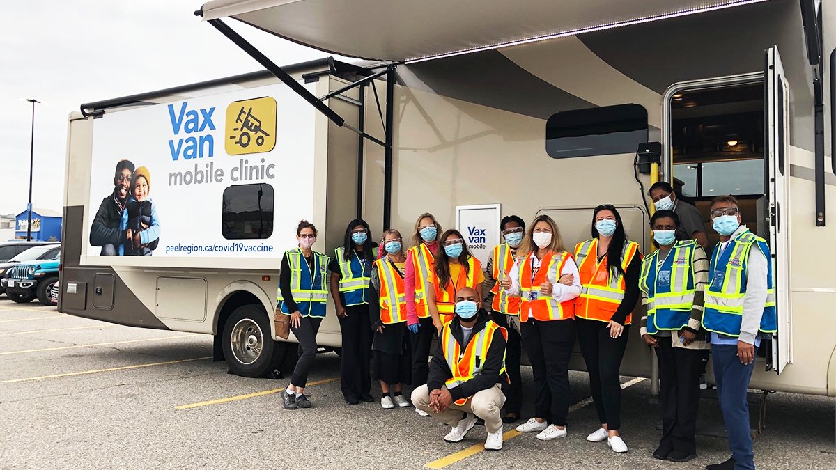 regionofpeel's tweet photo. Live or work near the SmartCentre in Brampton? 

The Vax Van is stopping there on TODAY! 🚍 

📍 30 Coventry Rd., in @CityBrampton 

⏰10 a.m. – 3 p.m. 

💉1st and 2nd dose for those born in 2009 or earlier  

No appointment needed, so walk in and get your vaccine! https://t.co/aQL76MhePC