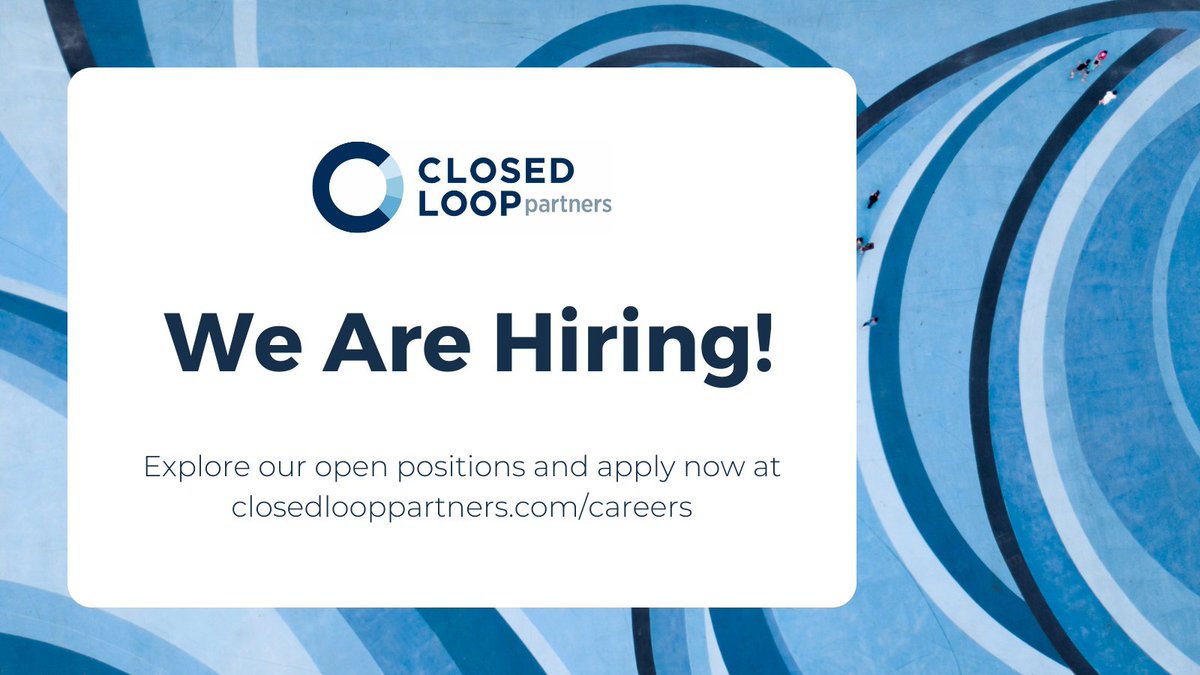 Interested in joining our growing team focused on accelerating the transition to the #circulareconomy? We are hiring across our funds and innovation center, the Center for the Circular Economy! Explore all open positions here: hubs.la/H0Zjn9r0 #jobalert