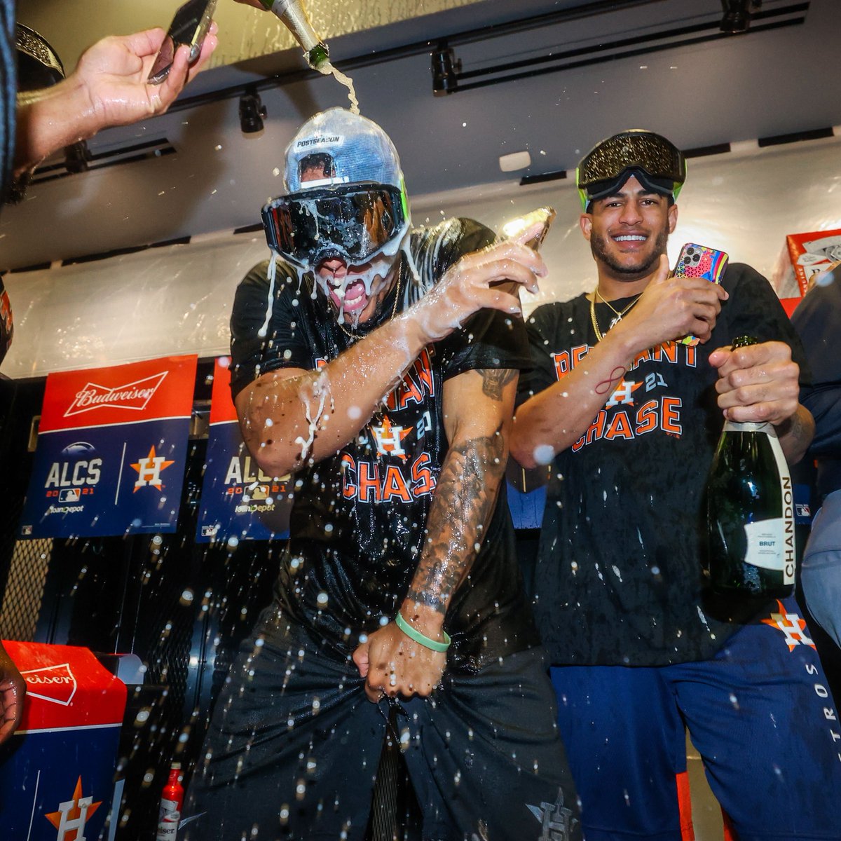 Celebrating an ALCS berth for the 5th straight year. #CLINCHED