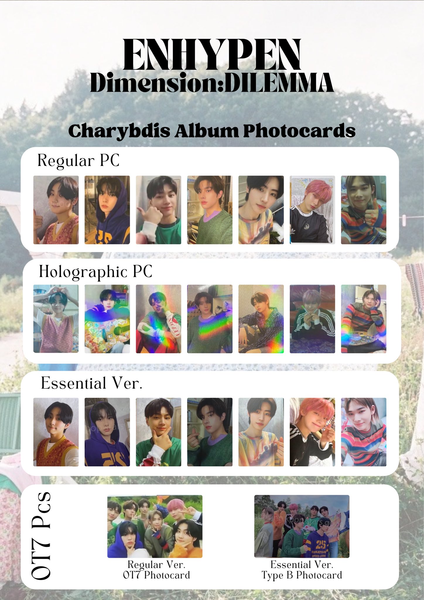 Enhypen Photocard ENHYPEN Dimension Dilemma 1st Album ESSENTIAL Ver (incl. CD, Mini Folded Poster, Photocard A, Photocard B Enhypen Album