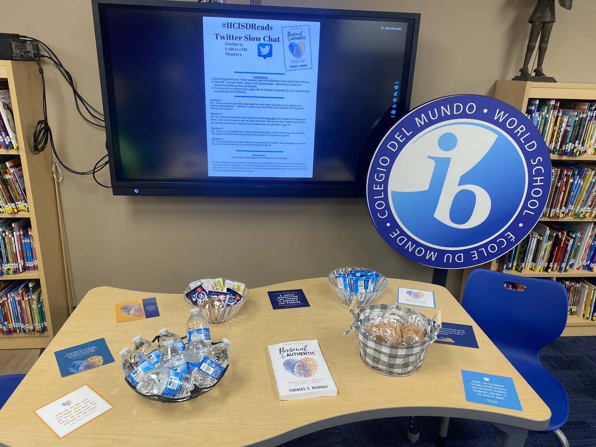 Setting up for our #HCISDReads Veronica Rodriguez, Austin Elementary IB World School, LMS #personalandauthentic #austinknights