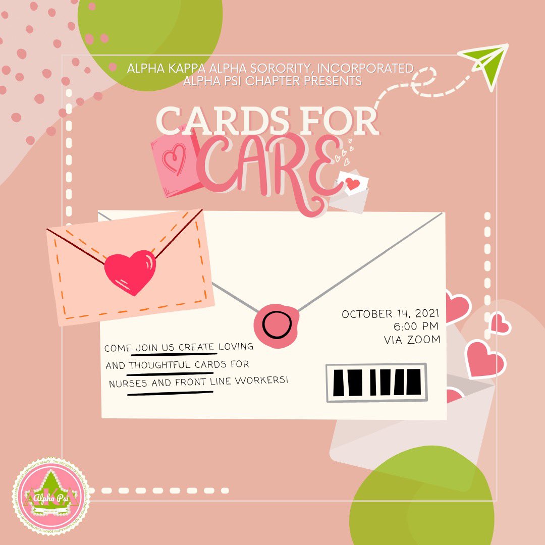 Want to give back to professionals handling COVID-19? 
•
Join us to create cards for care. Individuals will be given supplies to create a card for frontline workers and nurses. 
•
This event will be via Zoom, please stay tuned for further instructions.