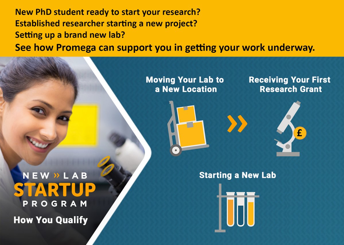 promegauk's tweet image. Starting a new lab can be a challenge, so we&apos;re making it easier. See if you qualify at: bit.ly/3pdoHMT or register at bit.ly/30pnlnJ if you do we&apos;ll help with products, giving you a 50% discount off reagents and consumables (GB only, T&amp;amp;Cs apply)

#NewLabStartUp