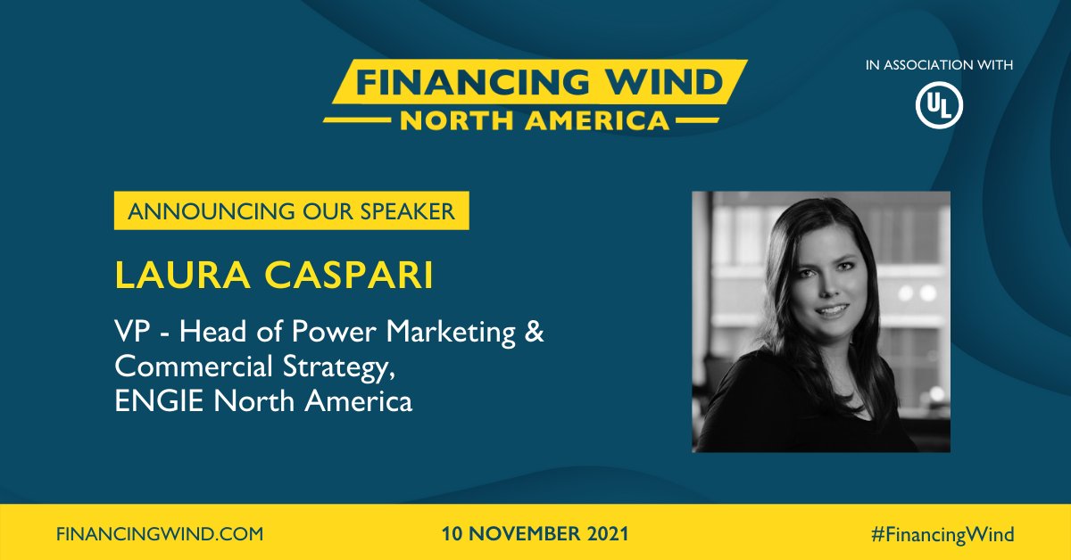 awordaboutwind's tweet photo. We're delighted to have Laura Caspari, VP - Head of Power Marketing & Commercial Strategy at @ENGIENorthAm speaking on the corporate PPA panel at #FinancingWind North America 2021.
Head over to our website to register for the conference: https://t.co/XcRqJvzCGI
#renewables #PPA https://t.co/6dqLcOvlVS