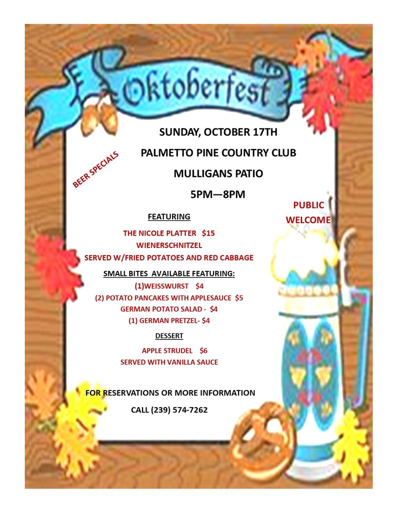 Oktoberfest at Palmetto-Pine!