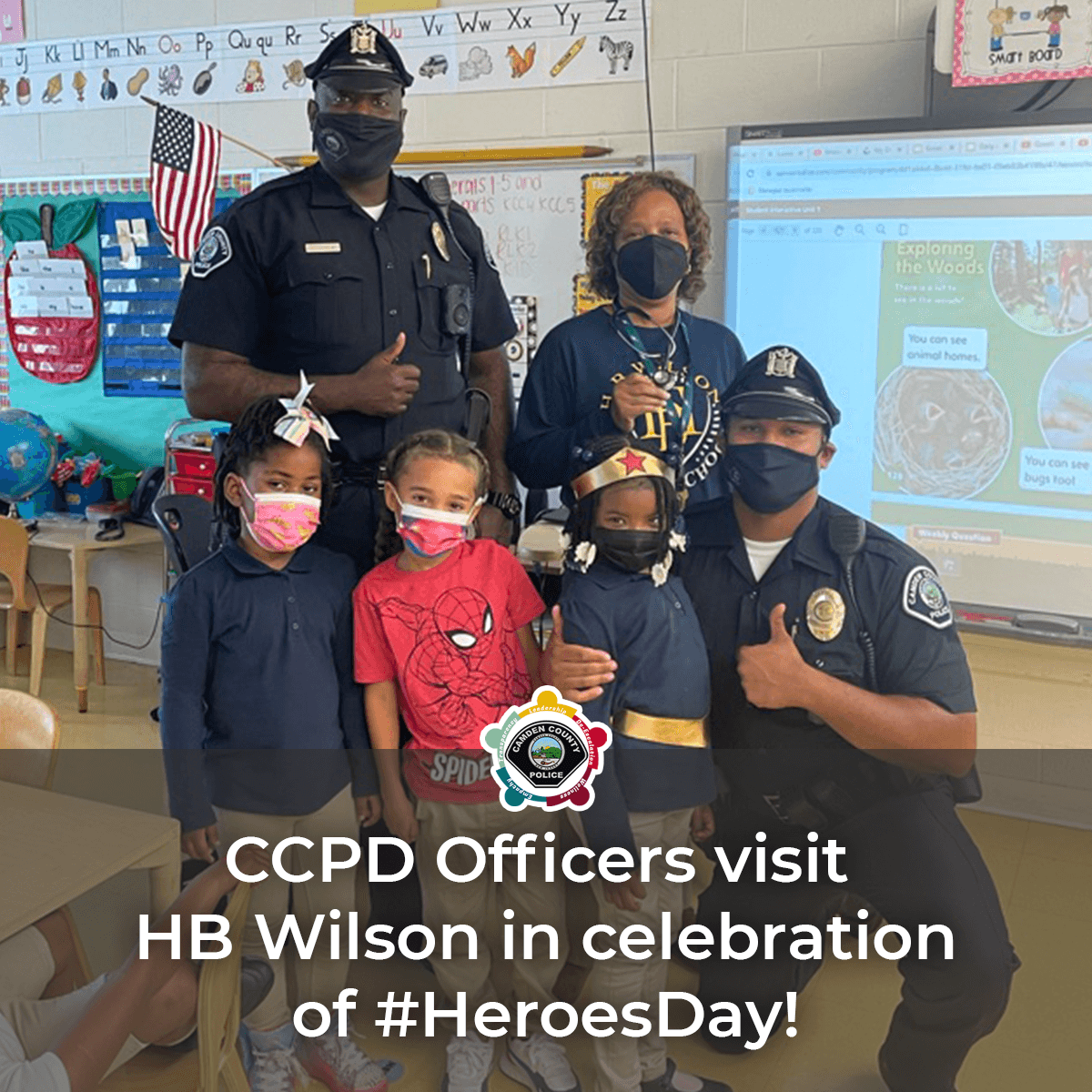 Yesterday was HB Wilson’s Heroes Day and Officers Heyward &amp; Matthews got to visit some of the students along with other heroes from our community! #unitypolicing #HeroesDay