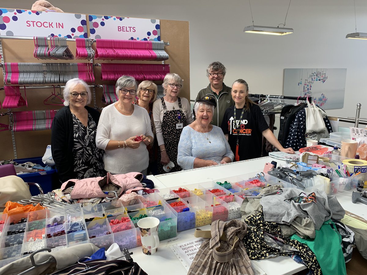 Celebrating Doreen’s first day back after suffering a minor stroke,  a month off and many care baskets from us all and she’s fighting for and raring to go. (Doreen is the lady in her new Queen Bee hat) #volunteers #friends #charity