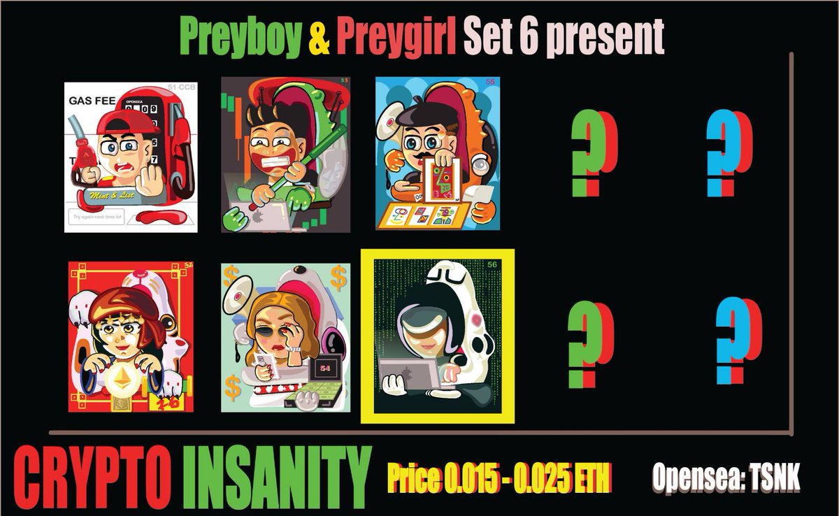 Crocoboy presents The Preyboy and Preygirl Set 6 : Crypto insanity

Don't give your secret information to the stranger.

opensea.io/collection/pre…

x.com/Crocoboyrebirt…
#NFTs  #NFTCommunity #NFTTHAILAND #nftcollector #nftart