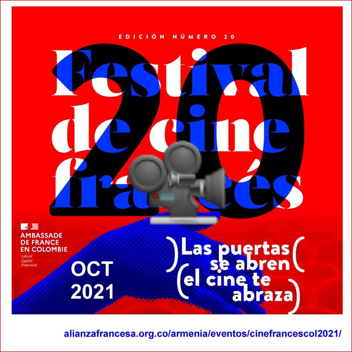 En octubre, Armenia vivirá un monento de cine francés con una versión especial del #FestivalCineFrancés.  

14 octubre, 6:30 pm en el Round Point de la  calle 6 norte, diagonal a la Alianza Francesa de Armenia
Proyección apoyada por #Corpocultura en el Cine Bajo Las Estrellas.