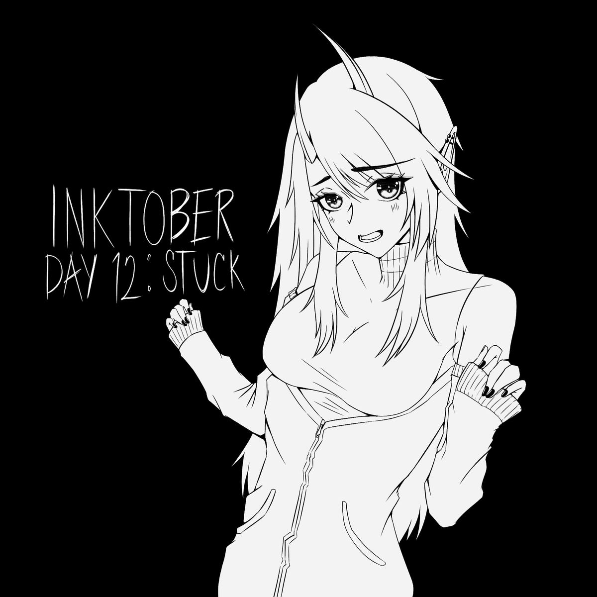 #inktober2021 Day 12 and 13
Theme is #stuck and #roof

Not dead yet 😉😉😉 