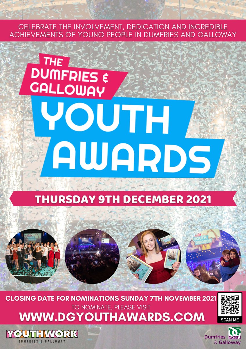 YOUTHWORKDG's tweet photo. D&amp;G Youth Awards are making a comeback to celebrate the hard work, dedication &amp; amazing achievements of young people across D&amp;G The event will take place in December, but you can nominate someone now, until 7 Nov. 10 categories, 1 amazing awards day!
https://t.co/zS4lxyX7mB https://t.co/ARNYMF9VuT