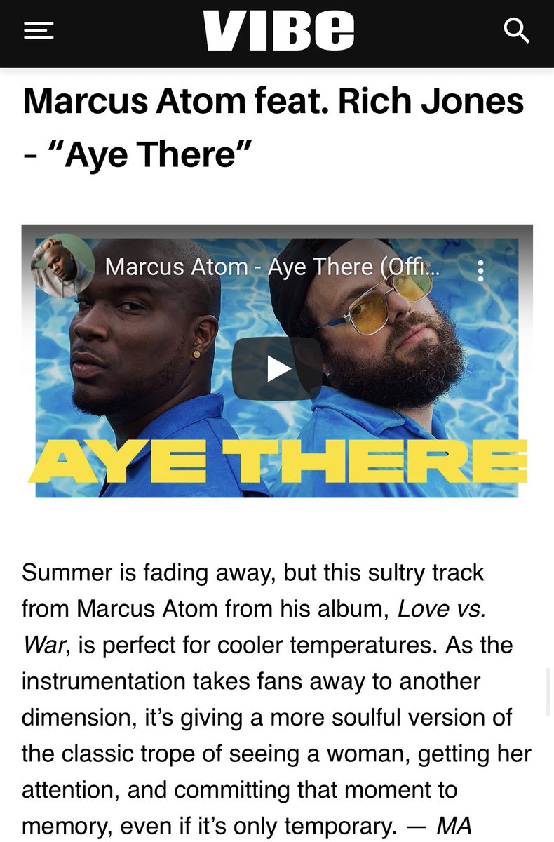 Didn’t expect to end up in <a href="/VibeMagazine/">VIBE Magazine</a> but here we are + I’m thrilled it’s for this song/video w/ my dear friend <a href="/_marcusatom_/">marcustom</a> ☺️ 

Full thing 👇
vibe.com/music/music-ne…