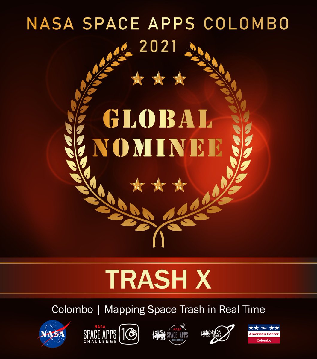 SpaceAppsLK's tweet image. Winners are those that convert problems into opportunities💫

We take great pride in announcing the Global Nominees of NASA Space Apps Colombo 2021🚀💙

🏆Team Trash X
🏆Team Cifra
🏆Team Astroseed

CONGRATULATIONS all and GOOD LUCK!

#NASA #SpaceApps #SEDSSL #Colombo