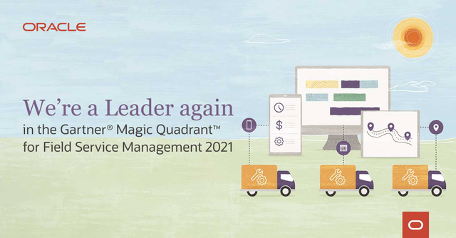 ppaulsam's tweet photo. Oracle is a Leader in Field Service Management. Gartner recognizes Oracle for the tenth year in a row... #FieldService #OracleService. Learn why @OracleCX was just recognized as a Leader in 2021 @Gartner_Inc’s #MagicQuadrant for Field Service Management. https://t.co/dGcVN8UpPj https://t.co/Xy8f1u1yr3